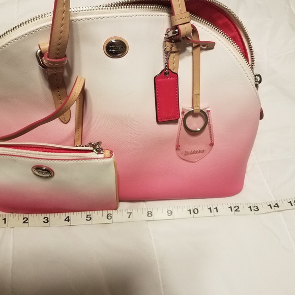 Pink and white Coach w/ Coin Purse - Picture 7 of 16